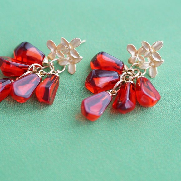 New Handmade pomegranate earrings - Picture 2 of 3